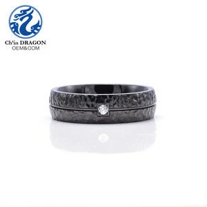 Guangzhou Jewelry 316L Stainless Steel Black Custom Ring Titanium