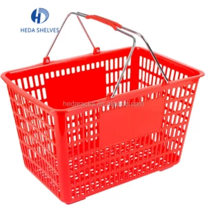 Guangzhou manufacturer Supermarket Shopping Basket Supermarket Small Plastic Basket