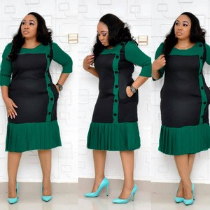 H &amp; D New Arrival African Casual Dresses Plus Size Pleated Dress For Lady