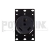 H10091 30 Amp, 125 Volt, Flush Mounting Receptacle, Straight Blade, Industrial Grade, Grounding, Side Wired, Steel Strap, Black
