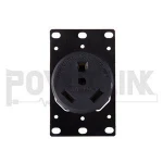 H10091 30 Amp, 125 Volt, Flush Mounting Receptacle, Straight Blade, Industrial Grade, Grounding, Side Wired, Steel Strap, Black