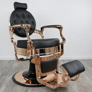 Hair salon hydraulic pump antique barber chair in rose gold CB-BC008