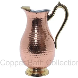 Handmade 100% Pure Copper Water Pitcher Diamond Customized Ayurveda Metal Kettle Hand Carved Wholesale Price Available