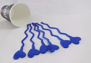 Heart Shape Plastic Coffee Stirring Rod For Barware