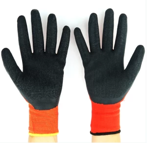 High Quality black latex examination gloves in malaysia safety work gloves