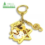 High quality custom made zinc alloy gold plating country moroccan flag logo keychains for the world cup