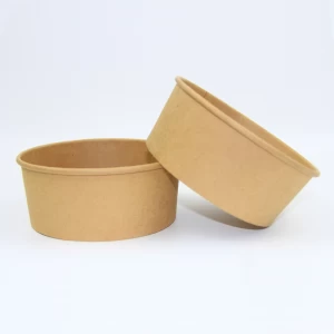 High Quality Fast Food Takeaway Paper Bowl For Salad With PET Lids