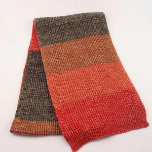High quality long knit multicolored scarf for winter