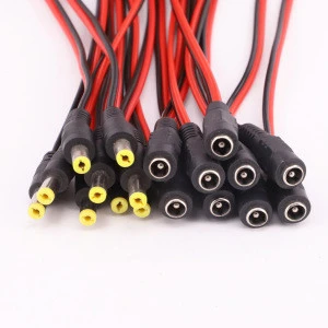 High quality male dc cable 12v 25mm power cable fit to use with cctv camera security power cable with plug