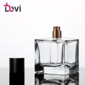 High Quality 100ml Glass Refillable Perfume Bottle Square Clear Glass Spray Bottle Manufacturer