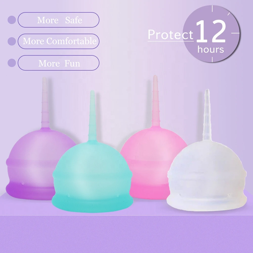 High Quality OEM Medical Silicone Menstrual Cup Set - Reusable Soft Period Cup - Collapsible Sterilized Cup - Cleaning Tools
