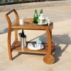 High Quality Rectangular Teak Patio Outdoor Other Commercial Furniture Table Trolley