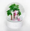High Quality Resin Crafts 100mm Cosmetics Company Promotion Gifts Snow Globe Coconut Tree Snowball