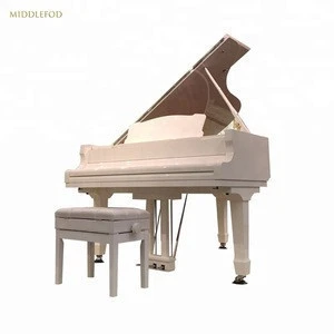 High quality white baby grand piano GP-152 with bench and accessories