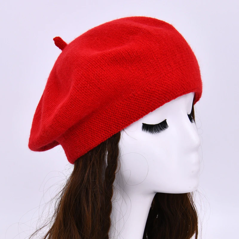 High Quality Women Double layer Beret Wool Winter Cheap Beret Hat Colorful Stylish Beret for Lady