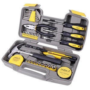 Hispec 36pcs complete household hand tool box set kit for home AT0006 home tool kit repair tool set