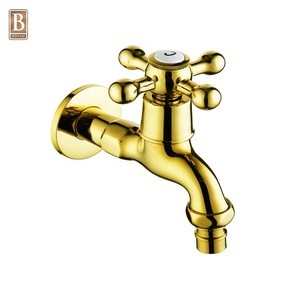 Home Bathroom Accessories Golden Brass Bibcock