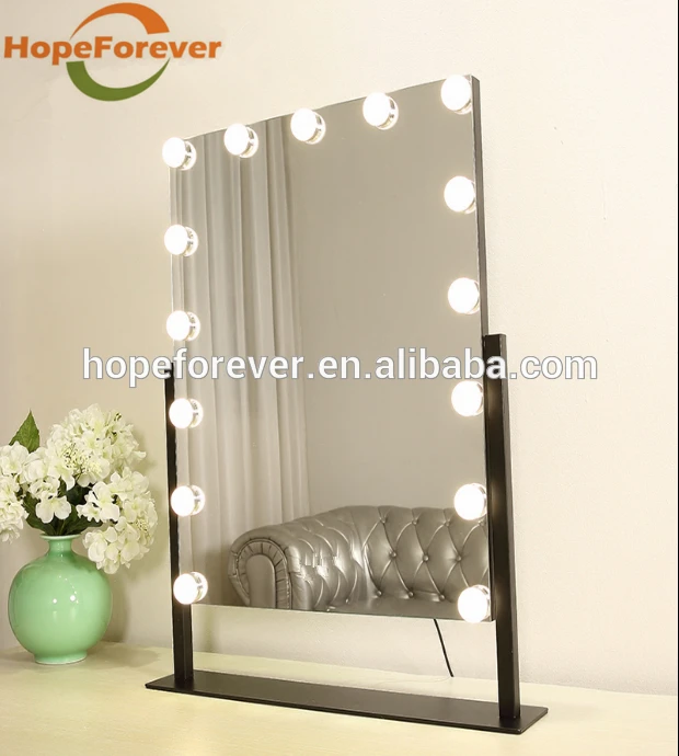 Home Decorative Use Mirror with light &amp; Saloon oval led mirror on Table