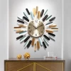 Home Retro Wall Clock 3D DIY Metal Mirror Sticker For Home Decoration Living Room Electronic Clock Wall Decoration Hanging Watch