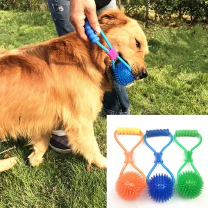 Hot dog training pet supplies interactive spike ball with elastic drawstring ball molar spiky dog ball toy