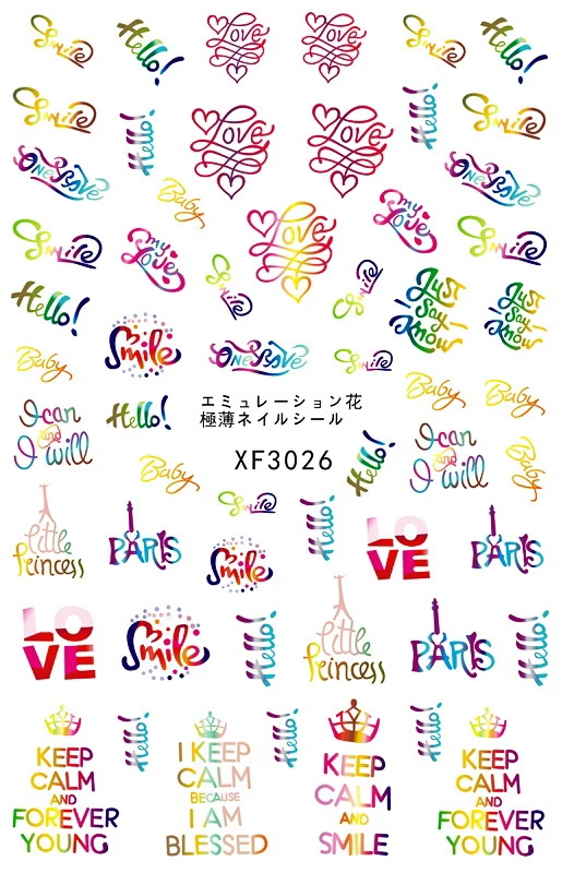 Hot sale 3001-3030 Nail Art Sticker Manicure Designs  Self Adhesive 3d nail sticker Nails Decoration Decals