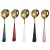 Import hot sale cafe restaurant serving gold luxury flatware tea coffee stainless steel spoon with color handle from China