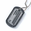 Hot sale cheap metal dog tag custom sublimation gun-black logo keychain dog tag pendant