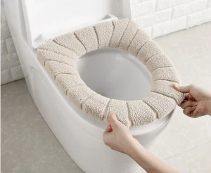 Hot Sale Comfortable Velvet Coral Bathroom Toilet Seat Cover Winter Toilet Cover Household Closestool Mat Seat Case Lid Cover