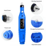Hot Sale Professional electric manicure pedicure Nail Art File Drill Pen 6 Bits portable nail drill machine