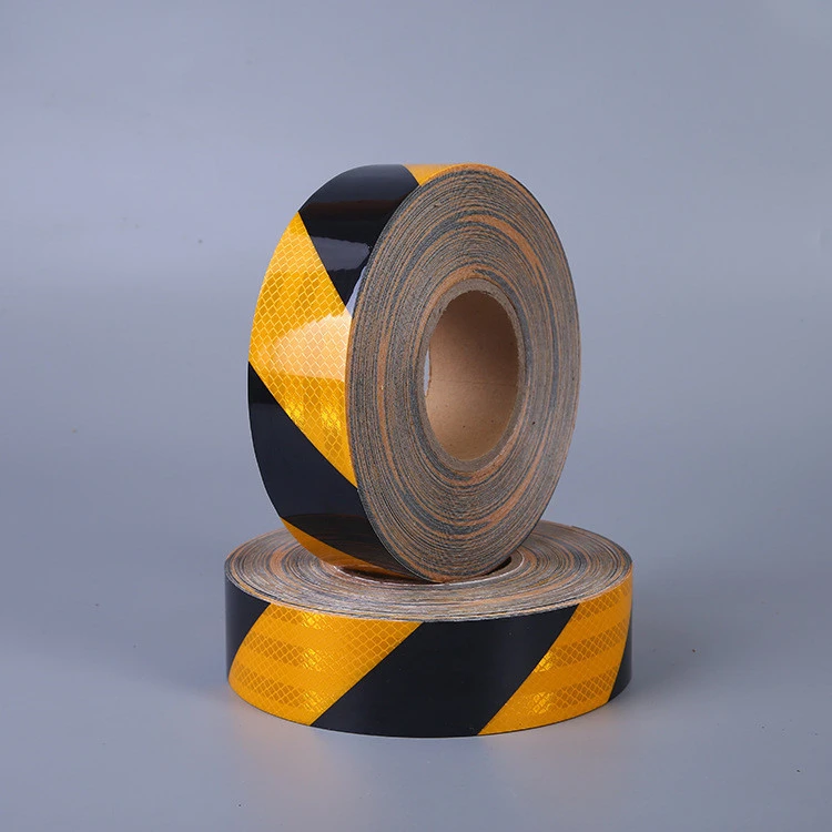Hot Sales 30m*10cm in One Roll Reflective Safety Warning Tape Caution Yellow Black Reflector Tape