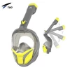 Hot sell Full Face Diving Mask Easy Breath 180 Degree Snorkel Diving Mask Set With Go Pro Mount free breathing no choking risk