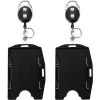 HOT SELL IN AMAZON Retractable lD Badge Holder Rigid with Carabiner Reel - Clip On Id Card Holders Dual 2 Sided Open