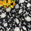 Hot Sell  Large Flowers  Black and White Color 100%Polyester Printed Fabric For Dress
