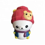 Hot selling cute bear stress reliever high quality slow rising PU squishy toy animal for promotional gifts