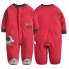 Hot selling longsleeve high quality 100% cotton snap button baby sleepsuit pajamas romper with foot