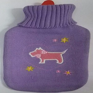 hot water bottle with knitted cover