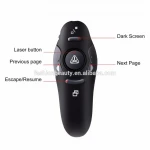 Hot Wireless Presenter Laser Pointers 2.4G RF Wireless PPT Presentation Remote Control Red Light USB Flip Laser Pointer Pen