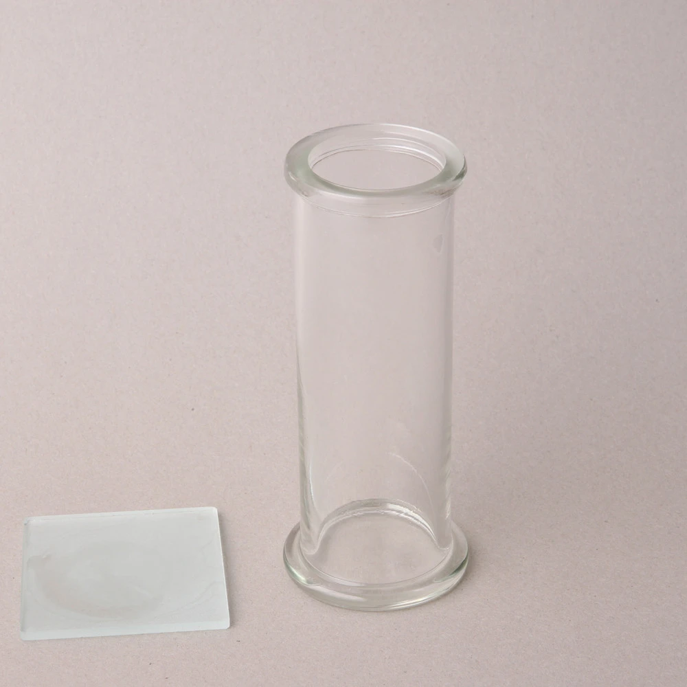 HUAOU Laboratory Glassware Clear Glass Specimen Jar Gas Collecting Cylinder