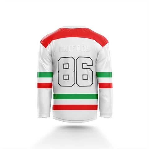 Ice hockey jersey with the diamond collar, team sublimation hockey jersey made in china