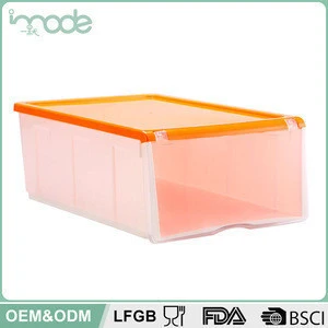 IMODE design 35*24.5*14cm clear open drop front shoe box with transparent window