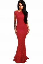 In-Stock Items Supply Party Lace Women Dress Long