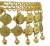 Import indian wholesale jewelry boho coin tassel headpiece gold metal headband belly dance head band hair jewelry indian jewelry from China