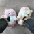 Import Indoor anti-slip Faux fluffy Fur luxury fashion brand is selling  kids teddy bear slippers For women from China