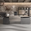 Industrial loft style design melamine office furniture stainless steel escritorio bureau design italien executive table desk