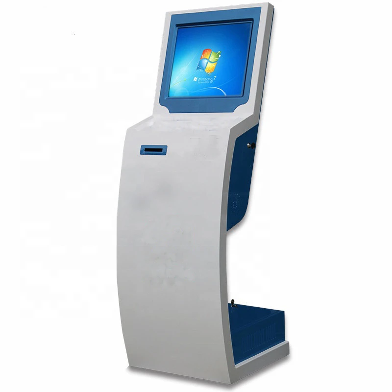 Intelligent Bank 19 inch Touch Screen Ticket Dispenser Kiosk Queue Token Number System Solution
