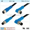 IP67 waterproof 3 pin 4 pin 5 pin M8 male female wire connector,M8 straight connector cable