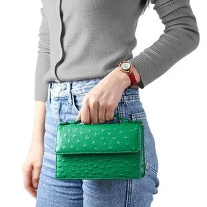 ISO BSCI Factory Small MOQ unique texture ostrich party bag clutch purse evening bag PU leather ladies clutch bag