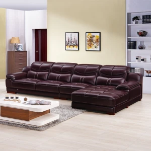 Italian home furniture leather corner sofa set