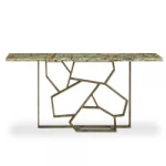 Italian vintage hotel banquet event furniture silver stainless steel base artificial marble top dining table