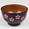 Japanese Style Wooden Flower Pattern Bowl Soup Salad Rice Noodle Bowls Natural Jujube Kids Original Wood Bowl Tableware